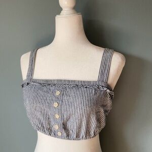 Reformation striped crop tank button front size 10 recycled fabric sustainable